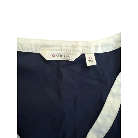 Athleta Womens Dress Desert Diamond Tunic Kimssa Navy Embroidered V-neck Sz XS | - Picture 4 of 8